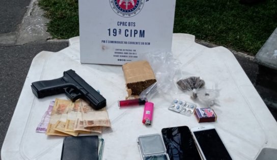 Trio suspeito de tráfico de drogas é preso com armas e drogas em Paripe