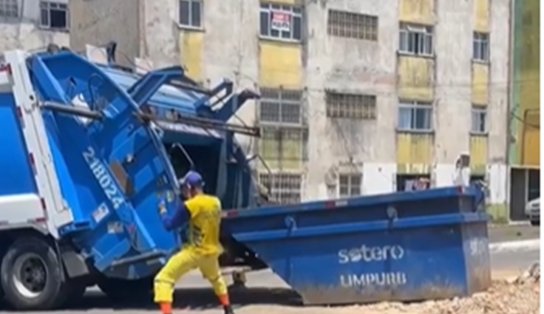 "Tá limpeza!": gari esbanja simpatia e desenvoltura curtindo "pagodão" durante coleta de lixo em Salvador; assista