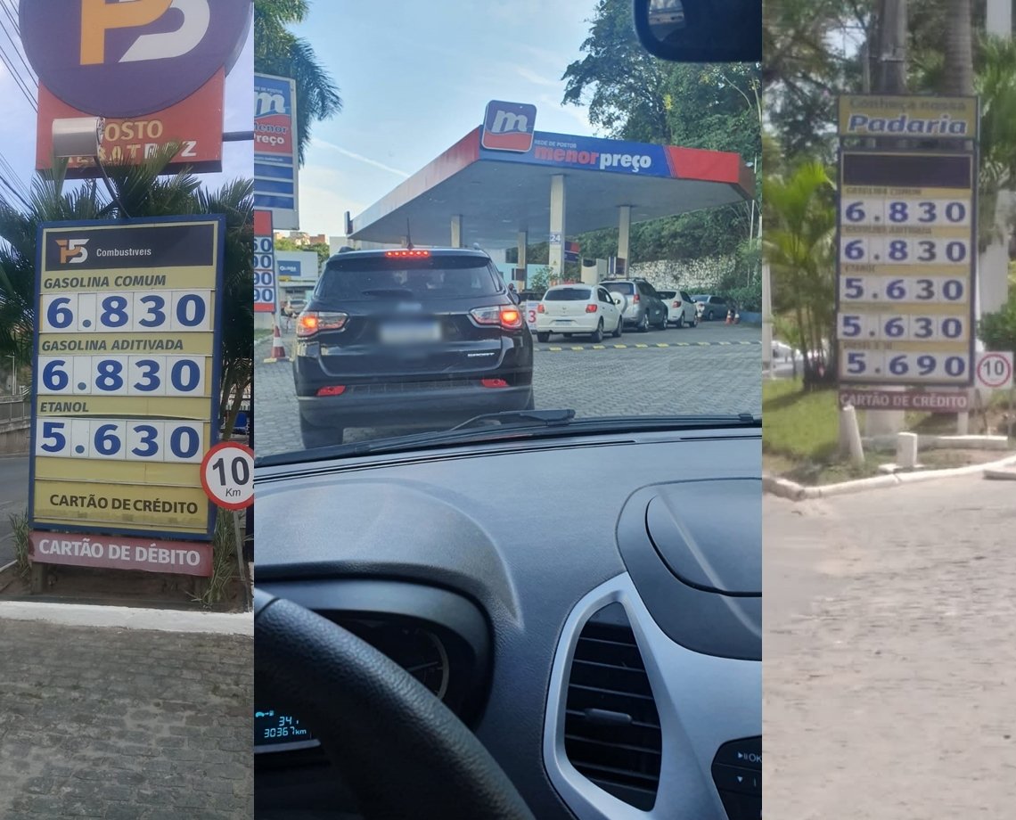 Gasolina já está mais cara em Salvador, mesmo com aumento previsto para terça; postos com preço antigo têm fila