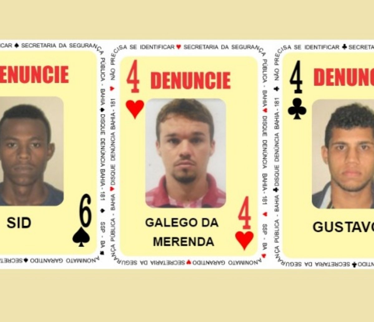 O jogo começou: Três homicidas que estão foragidos entram no baralho do crime; Os criminosos atuam na região metropolitana de Salvador 