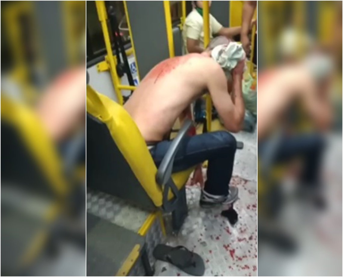 VÍDEO: policial reage a assalto em ônibus e é esfaqueado; "brigaram na minha frente", diz testemunha