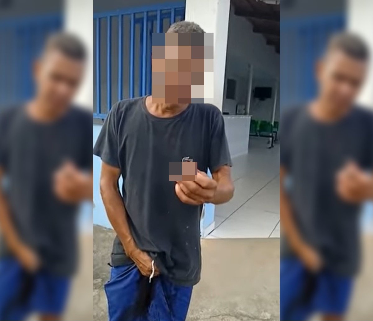 Com o próprio pênis em mãos e ensanguentado, homem diz que fez aposta "com o tal do Diabo" na Bahia; ele está internado