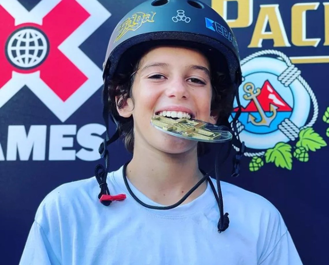 Manobra inédita e X-Games: aos 13 anos, skatista brasileiro Gui Khury bate três recordes e entra para o Guiness