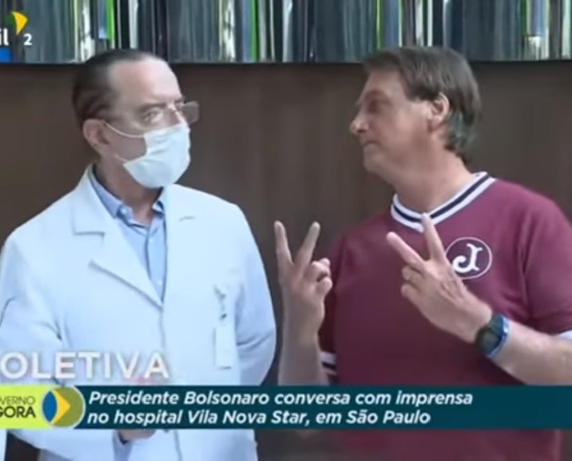 "Camarão não mastigado" causou internamento de Bolsonaro, que brinca: "Domingo eu não almoço, engulo", 