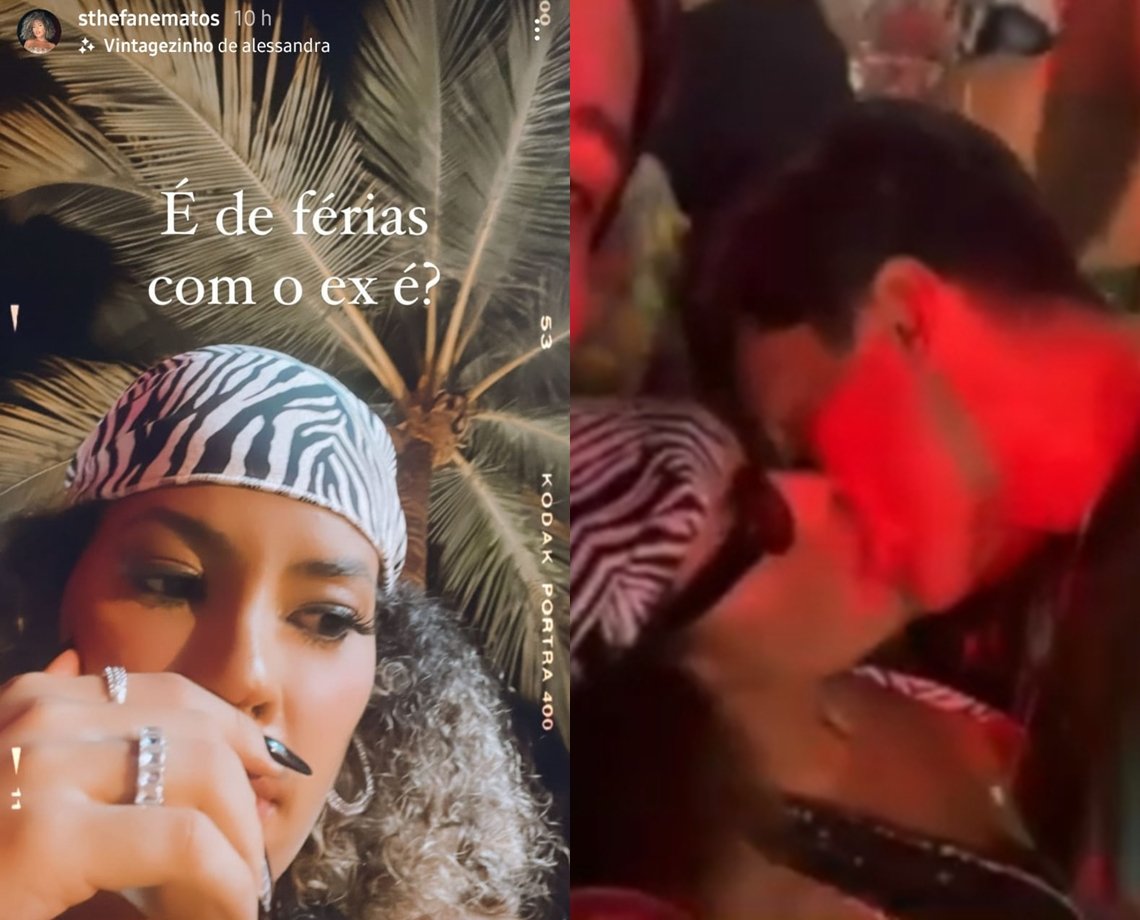 Sthe Matos reclama da presença dos ex em festa e logo depois é flagrada beijando "crush" de Anitta