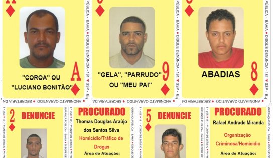 Envolvidos com tráfico de drogas e homicídios são novas "cartas" no Baralho do Crime da SSP	