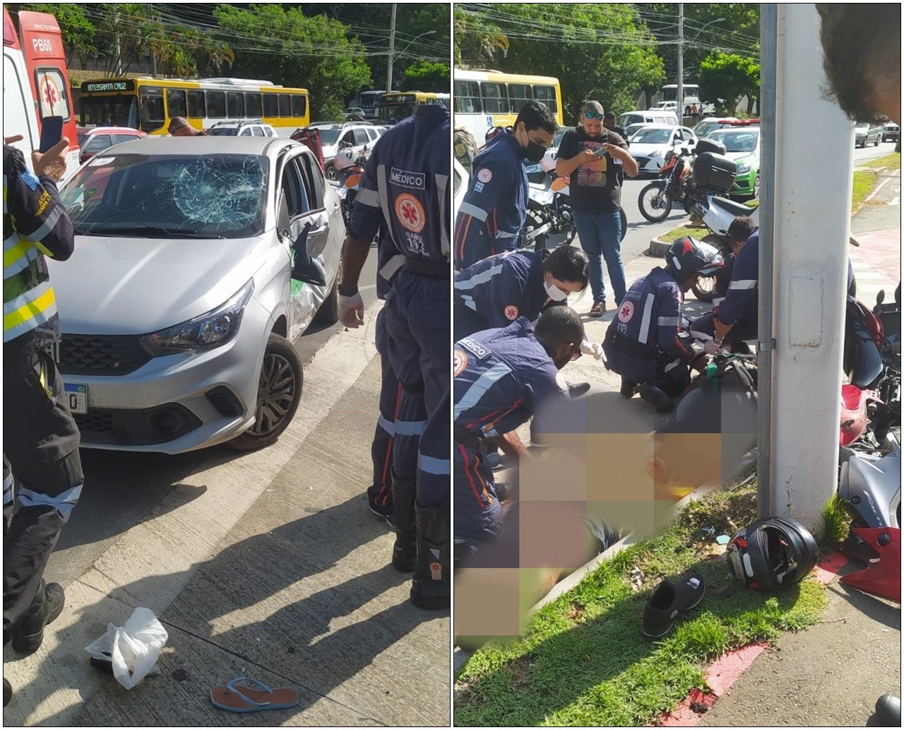 Um morre após colisão entre moto e carro em Salvador  