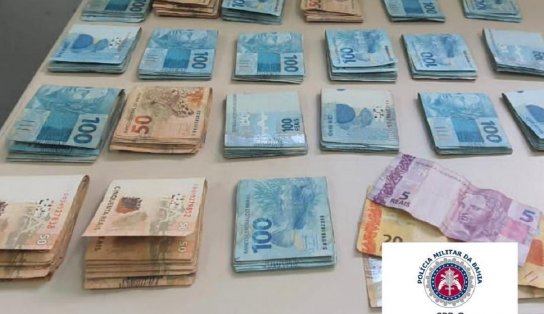 Com R$ 27 mil furtados em mãos, homem provoca confusão em bar na Bahia e acaba preso pela PM 