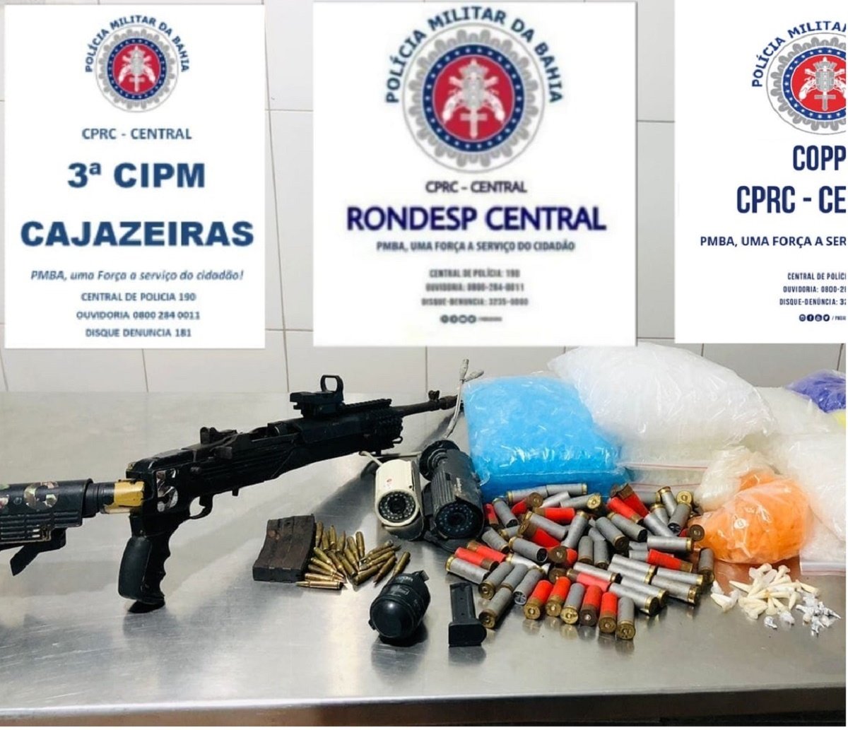 Polícia apreende fuzil, granada e drogas com criminosos em Águas Claras, mas bandidos fogem