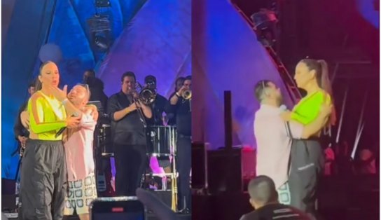 Fã sobe em palco, dança com Ivete Sangalo e ainda tem uma conferida da cantora: "Tá de p** duro?"; assista 