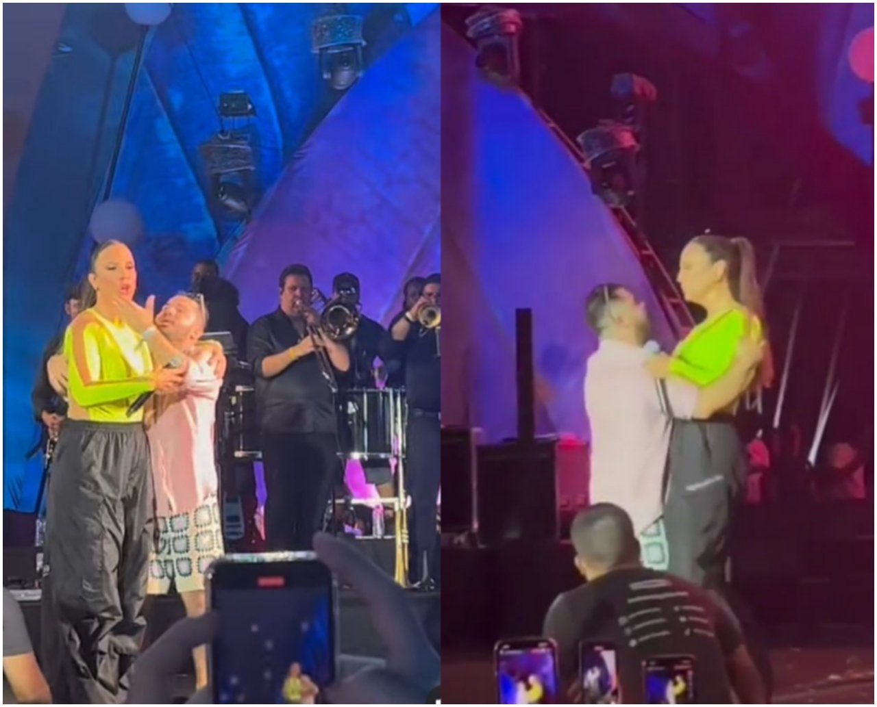 Fã sobe em palco, dança com Ivete Sangalo e ainda tem uma conferida da cantora: "Tá de p** duro?"; assista 