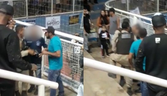 Policial Civil é flagrado bêbado apontando arma para pessoas durante evento em ginásio de esportes na Bahia