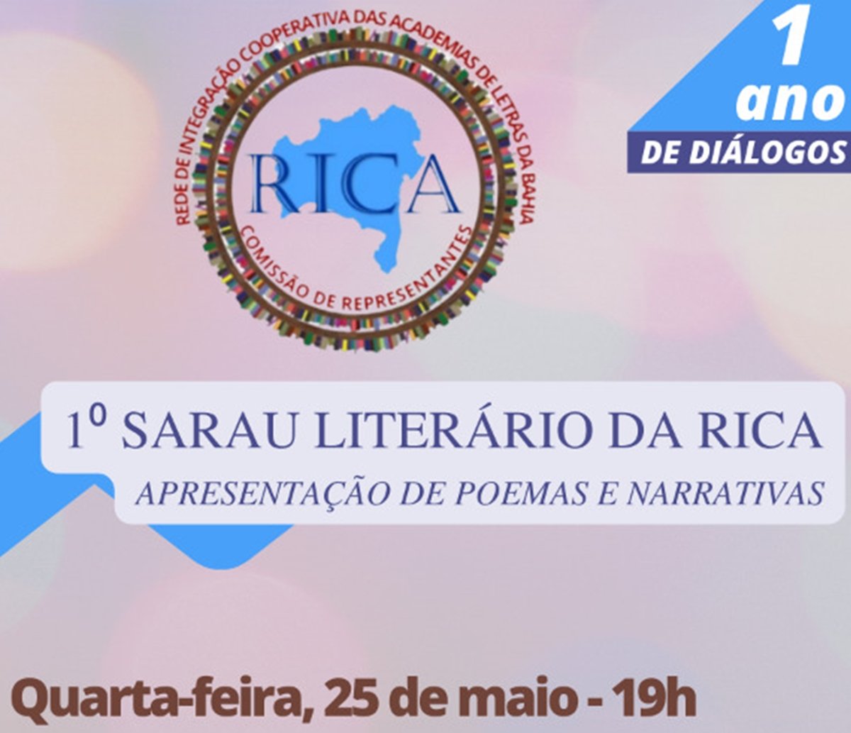 Sarau literário virtual da rica na academia de letras da Bahia 