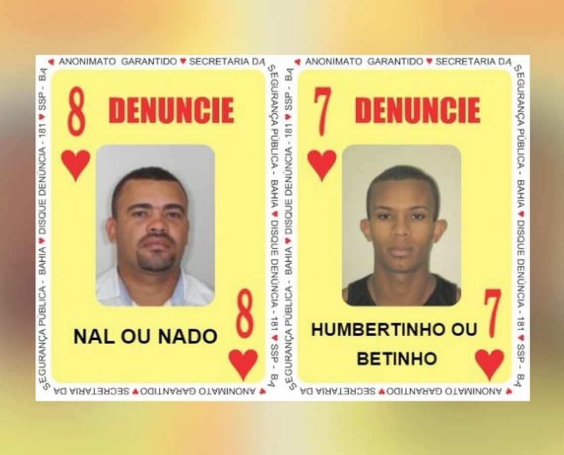 Homens envolvidos em organizações criminosas e tráfico de drogas são inseridos no 'Baralho do Crime'