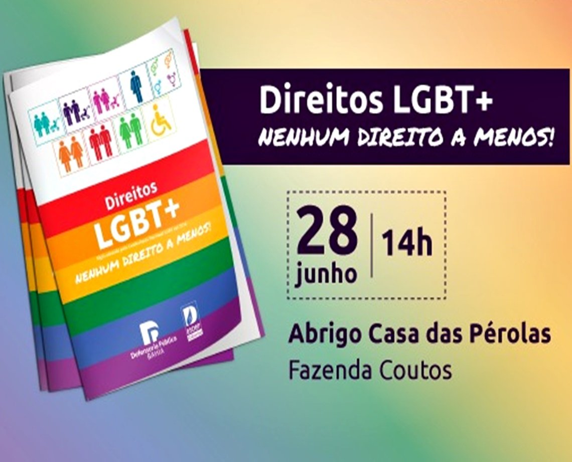 Defensoria Pública da Bahia lança cartilha com 14 direitos da população LGBTQIA+ nesta terça-feira