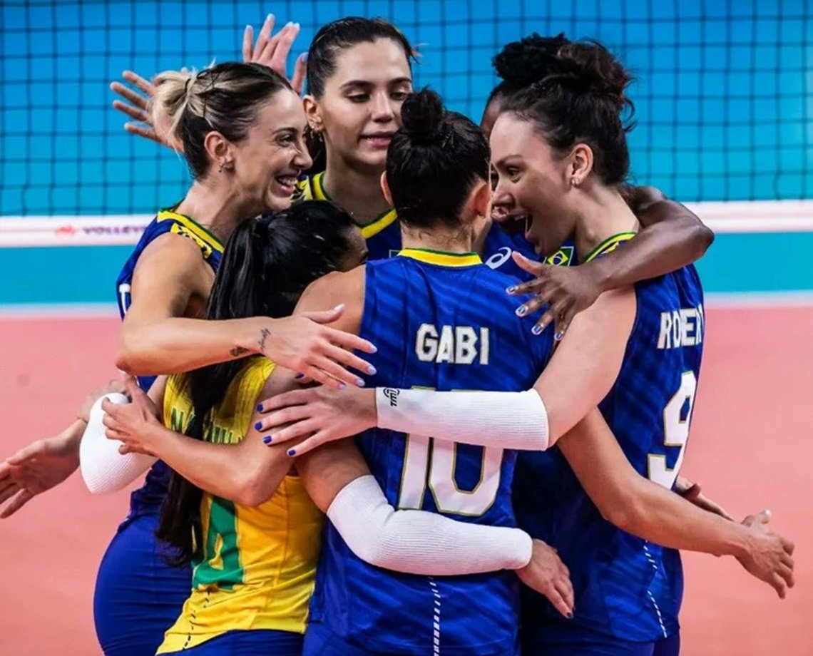 Vôlei feminino: Brasil bate a Bulgária e assume vice-liderança na Liga das Nações