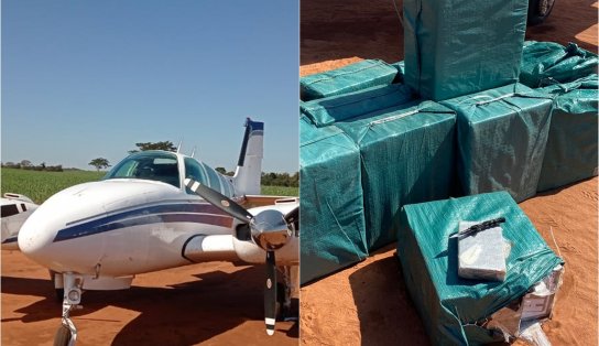 Aeronave interceptada pela Força Aérea é encontrada com 500 kg de cocaína