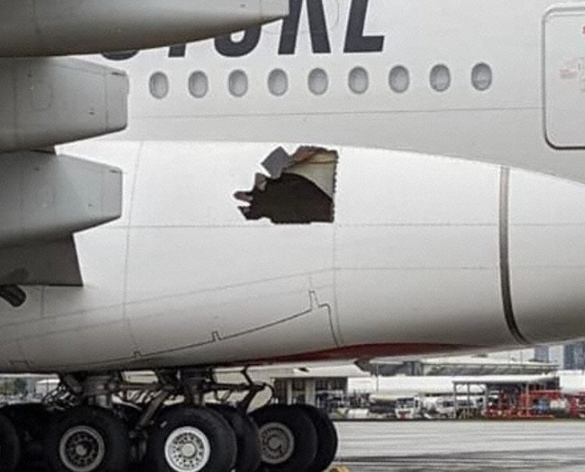 Avião realiza viagem de mais de 14 horas com buraco em um dos motores