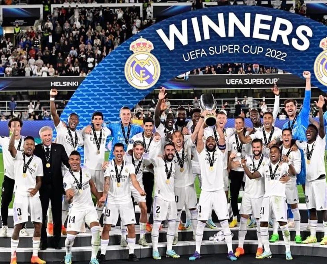 Após bater o Eintracht Frankfurt por 2x0, Real Madrid alcança status de maior campeão da Champions e Supercopa