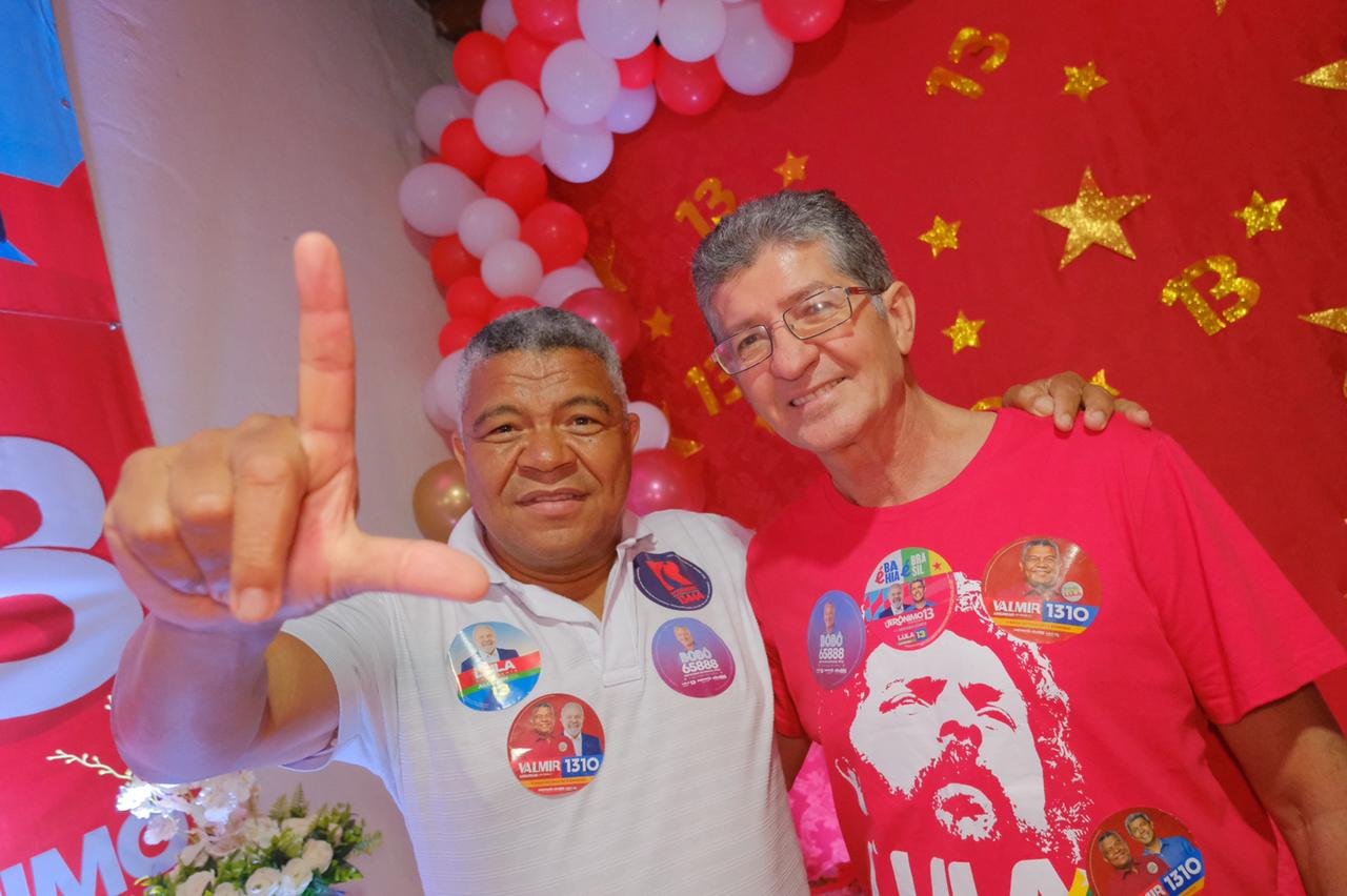 Em Senhor do Bonfim, Valmir e Brasileiro fortalecem parceria e reforçam campanha de Lula e Jerônimo