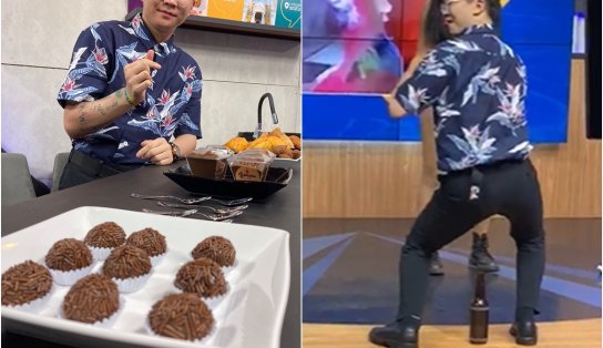 "Te amo, gata!": coreano pagodeiro experimenta brigadeiro e dança "na boquinha da garrafa" no Cidade Aratu; confira