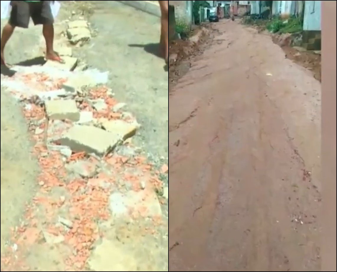 Após “perdido” da Prefeitura, moradores de Itinga voltam a cobrar asfaltização de rua