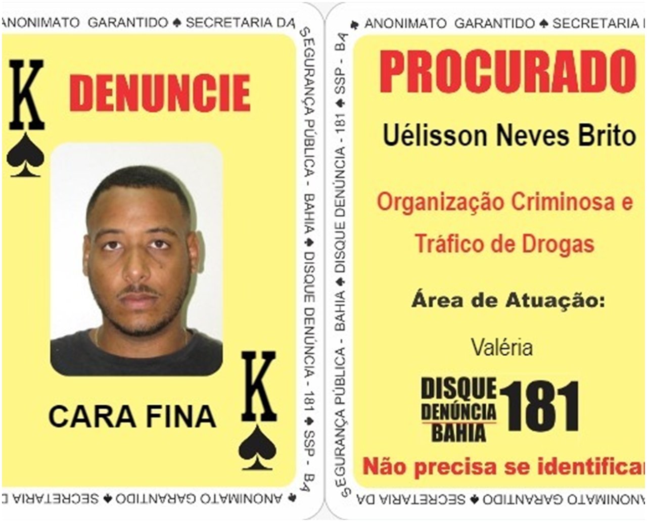 Suspeito de liderar bondes que atacam a Katiara em Valéria, gerente do BDM é inserido no "Baralho do Crime" da SSP 