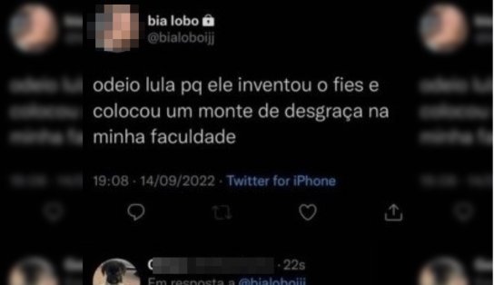 Estudante de direito é expulsa de faculdade após atacar colegas beneficiados pelo FIES em Feira de Santana; "odeio o Lula"  