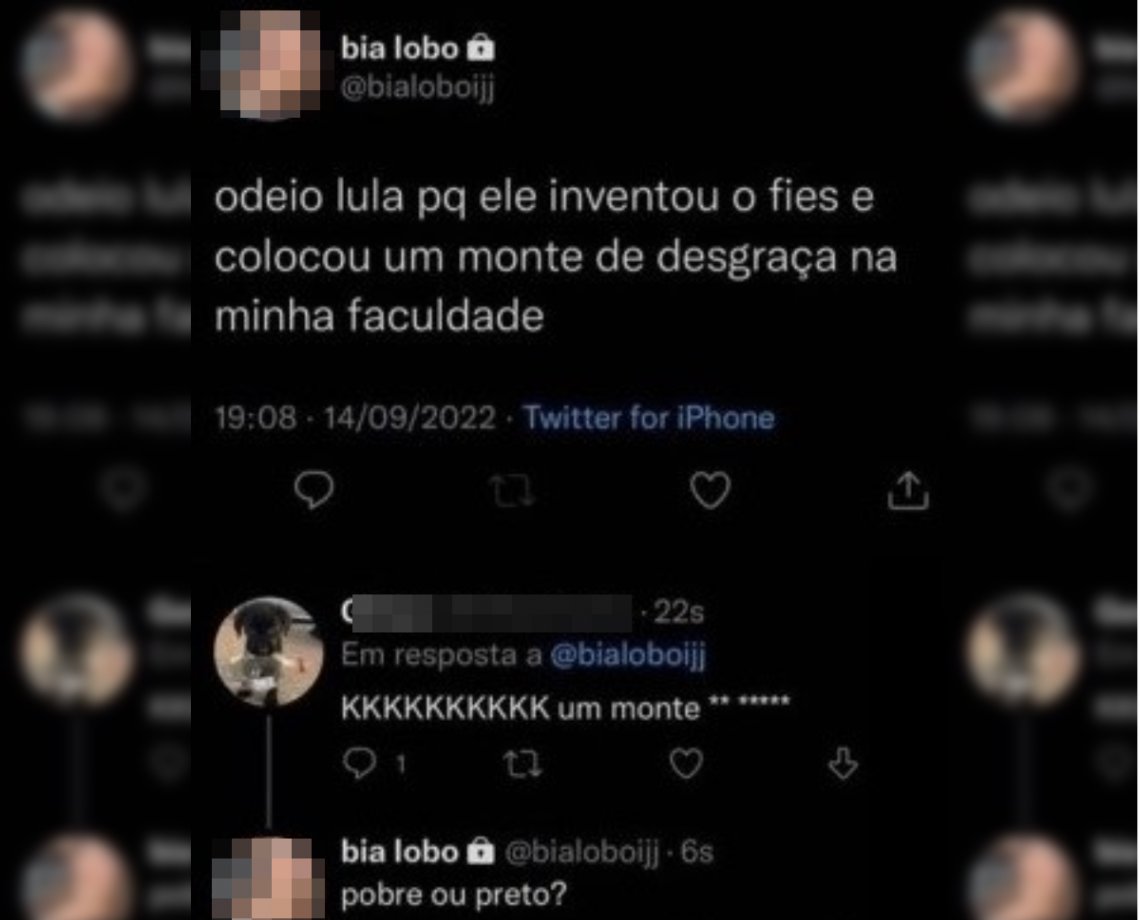 Estudante de direito é expulsa de faculdade após atacar colegas beneficiados pelo FIES em Feira de Santana; "odeio o Lula"  