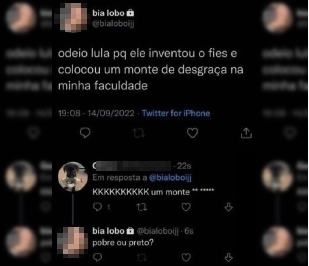 Estudante de direito é expulsa de faculdade após atacar colegas beneficiados pelo FIES em Feira de Santana; "odeio o Lula"  