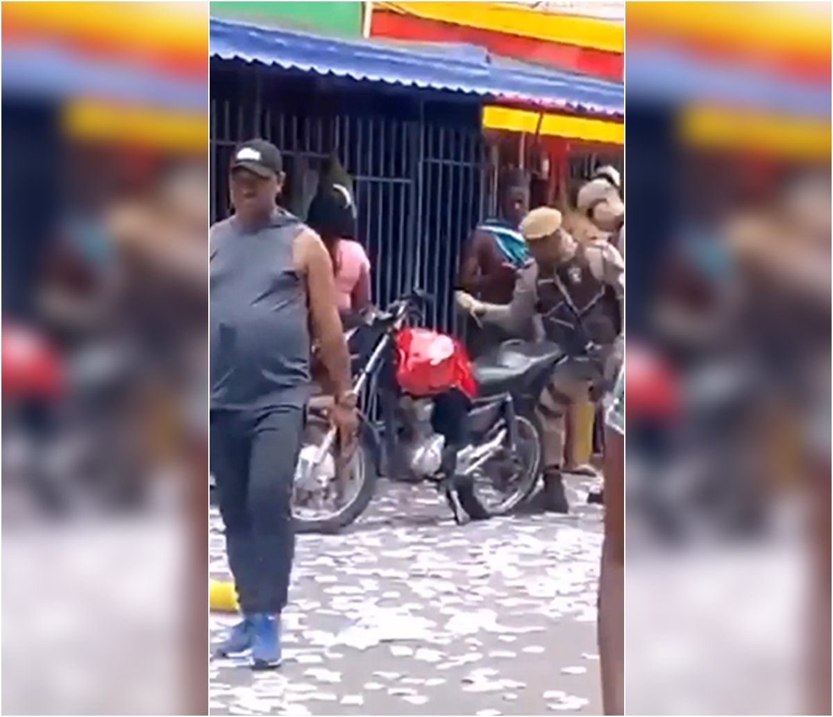 Vídeo: PM é flagrado furando pneus de motocicleta que fazia barulho pelas ruas de Salvador; "os 'Juca' tavam na onda"  