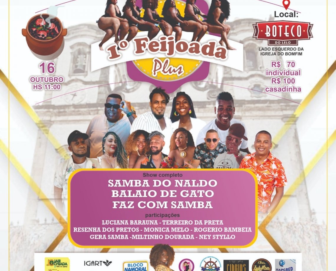 1º Feijoada Plus reúne grupos de samba de debate pautas sociais em Salvador; saiba mais