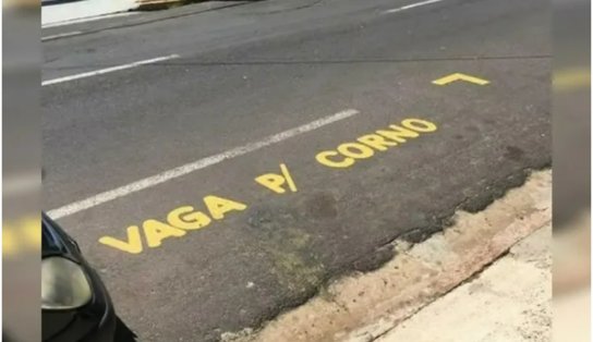 Pegou ar! Morador pinta "vaga p/ corno" na frente da garagem de sua casa e se defende: "garantir direito de ir e vir"