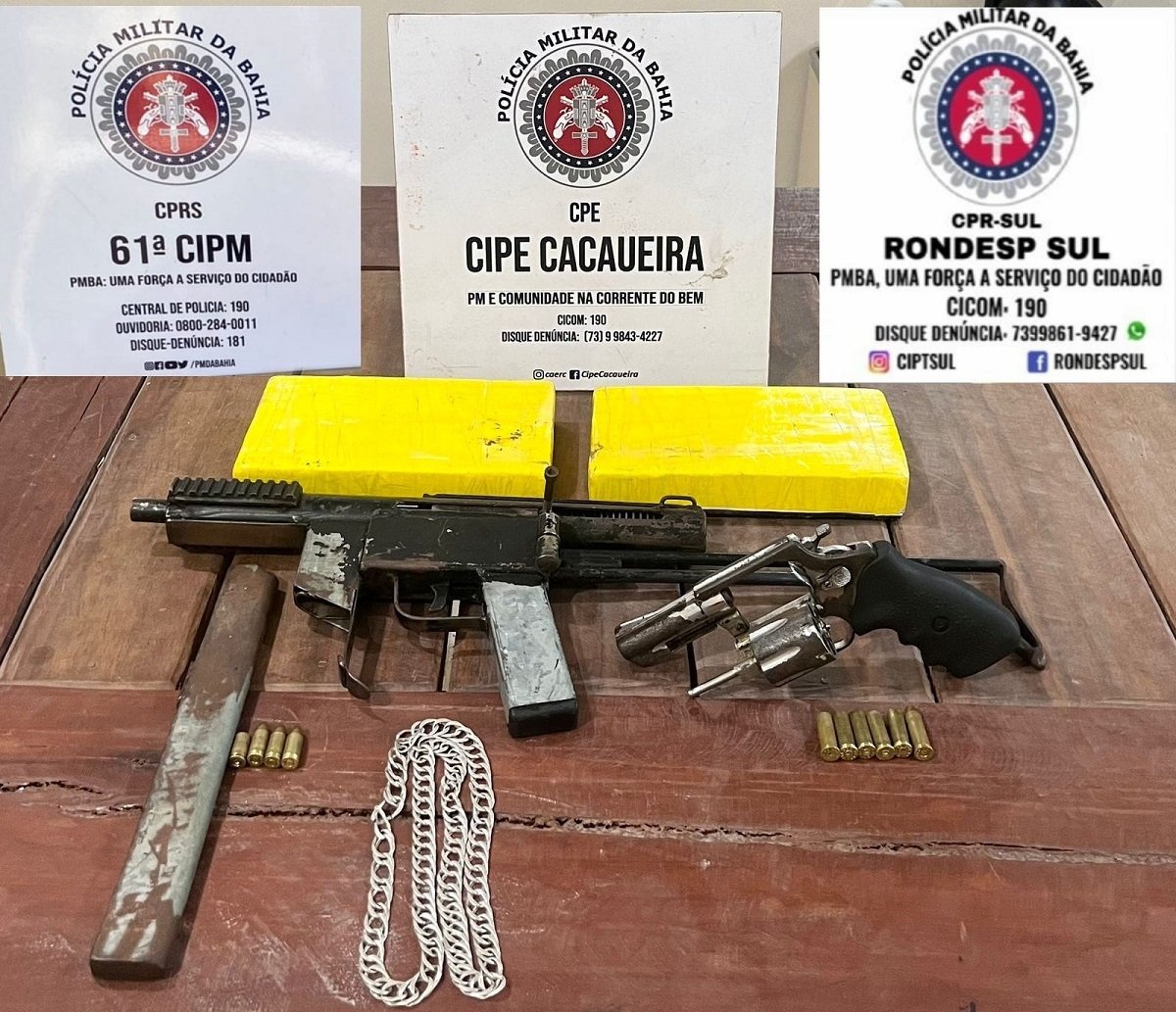 Armas e drogas são apreendidas no sul da Bahia e dois suspeitos morrem em confronto com PMs