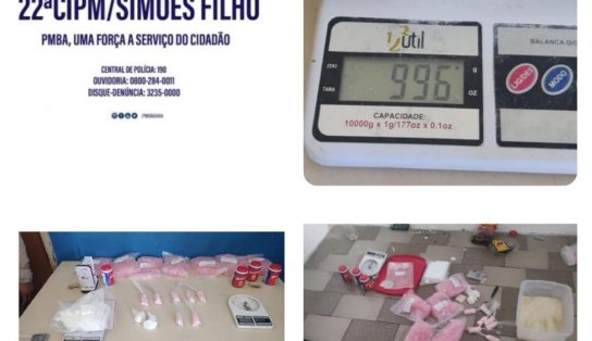 Cocaína é encontrada em laboratório de drogas, em Simões Filho 