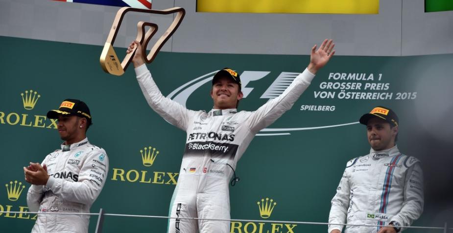 Fórmula 1: Rosberg vence na Áustria; Massa fica em 3º e tem 1º pódio no ano