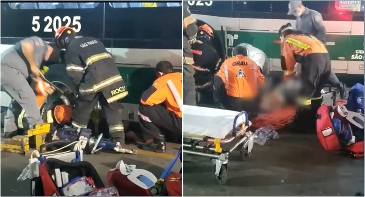 Homem morre atropelado por ônibus após cair de plataforma