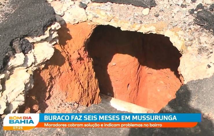 Cratera com mais de dois metros preocupa moradores em Mussurunga; entenda o caso