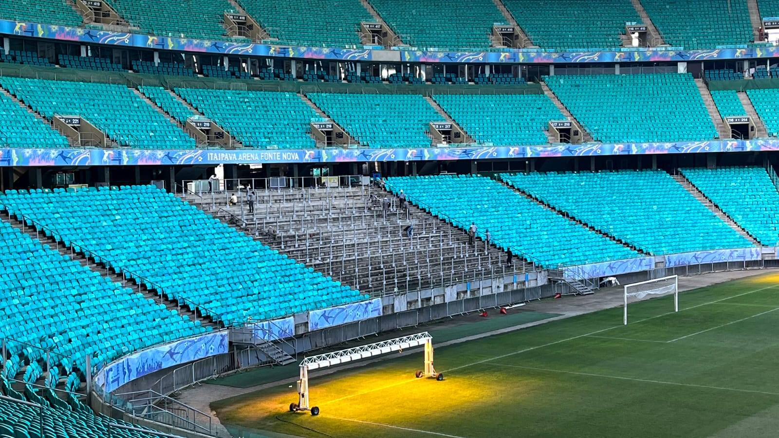 Arena Fonte Nova inicia retirada de cadeiras do Setor Norte inferior