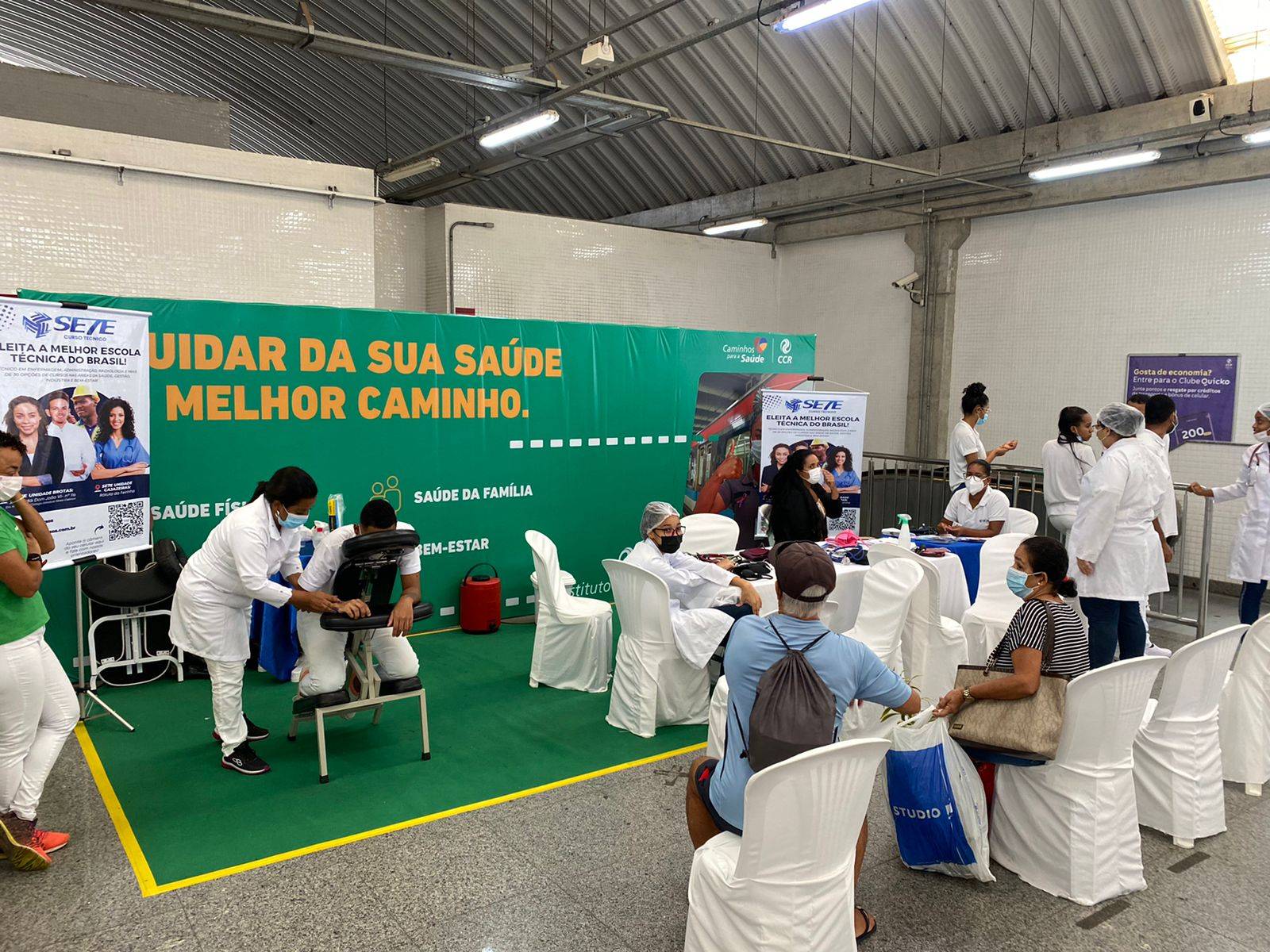 Serviços de saúde são oferecidos na Estação Campinas do metrô de Salvador