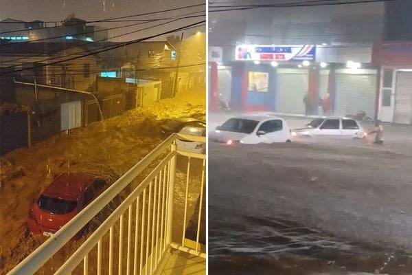 Tempestade em Brumado: ruas ficam alagadas e carros são arrastados pela força da água