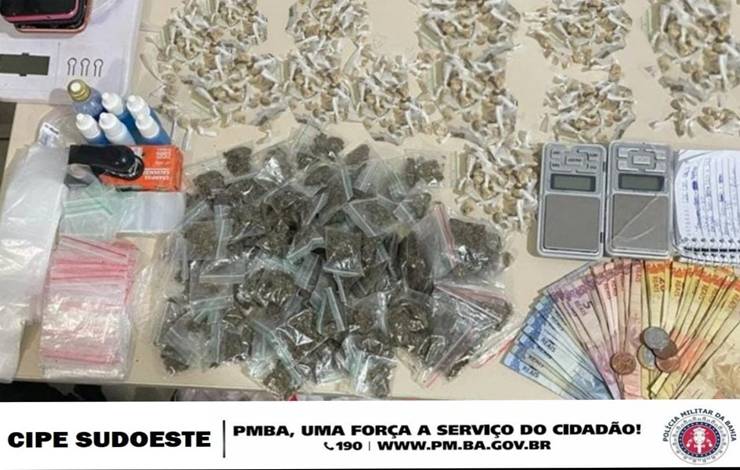 Drogas são apreendidas pela Cipe, em Vitória da Conquista