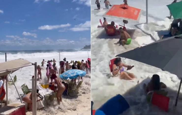 Mar invade calçadão em praias do Rio de Janeiro; veja vídeo