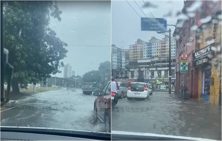 Bairros de Salvador ficam alagados devido às fortes chuvas; veja vídeos