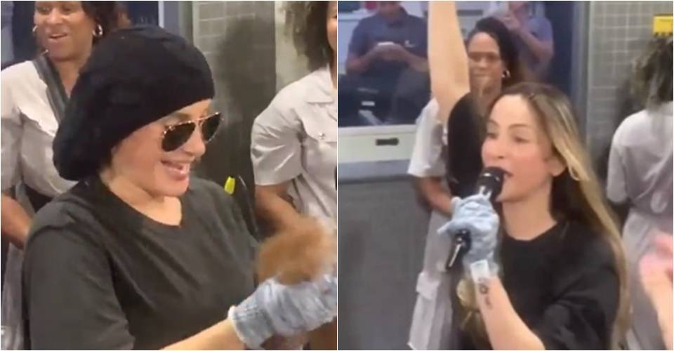 Claudia Leitte faz pocket show na estação de metrô de Mussurunga; vídeo