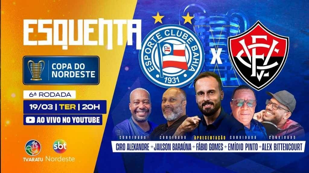 Ba-Vi do Nordestão: Fábio Gomes e convidados comandam pré-jogo ao vivo no YouTube