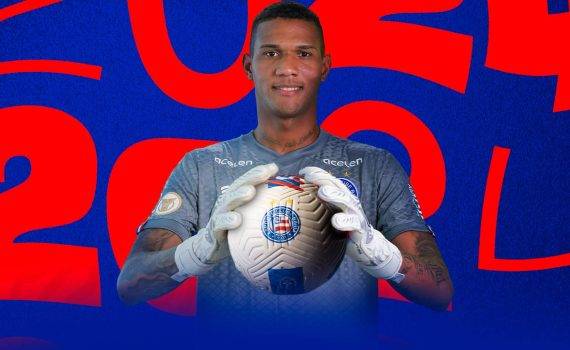 Bahia anuncia renovação de empréstimo do goleiro Adriel até o final da temporada 2024