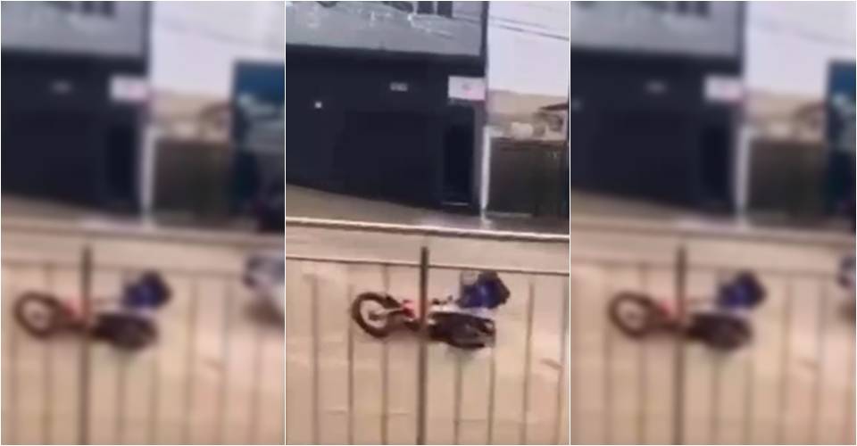 Motociclista é arrastado pela chuva em Vitória da Conquista