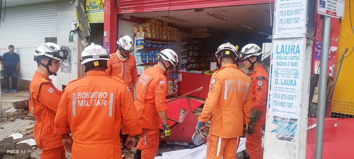 Defesa civil confirma morte de 2ª vítima do desabamento de marquise em Alagoinhas