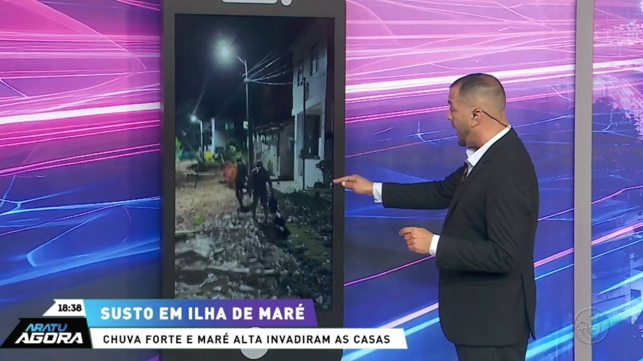 Chuva forte e maré alta invadem casas na Ilha de Maré; veja vídeo